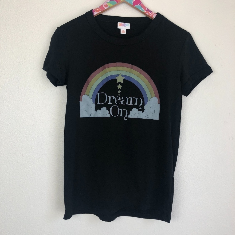 LuLaRoe Dream on Rainbow graphic tee size XS 0947